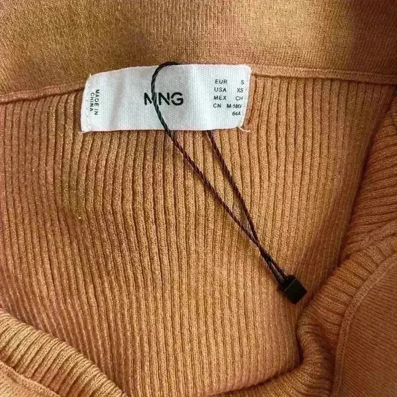 MNG  NEW ribbed knit bodycon maxi skirt in camel color size XS - Picture 2 of 4